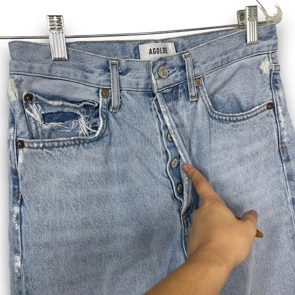Agolde 90's Mid Rise Straight in Snapshot Size 24 - Picture 5 of 11